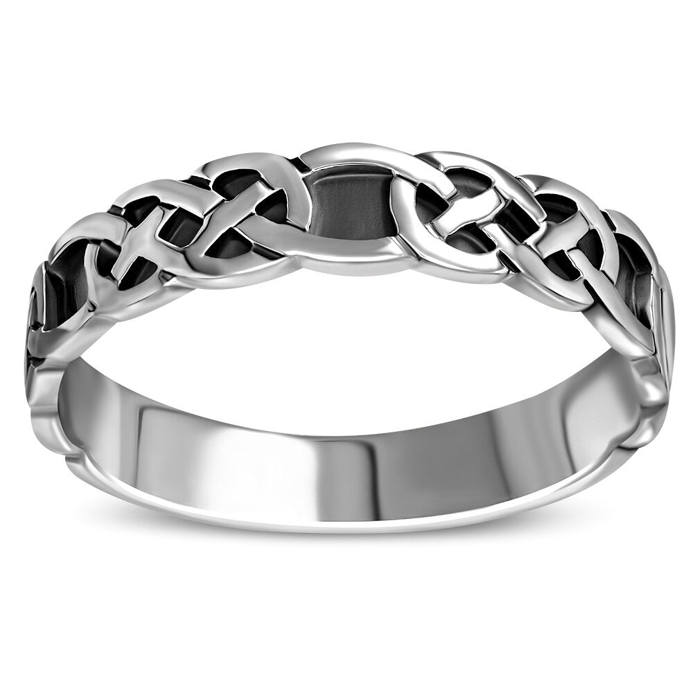 Celtic Knot Ring - Double Loop Closed Band