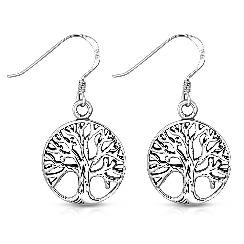 Tree of Life Earrings - Oak in Circle (Small)