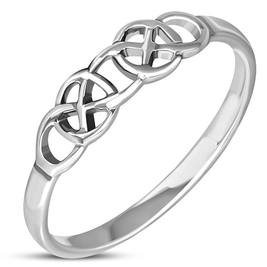 Celtic Knot Ring - Double Loop Open Band