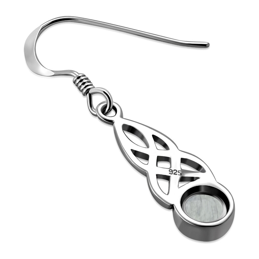 Celtic Knot Earrings - Mother-Daughter Knot with Moonstone