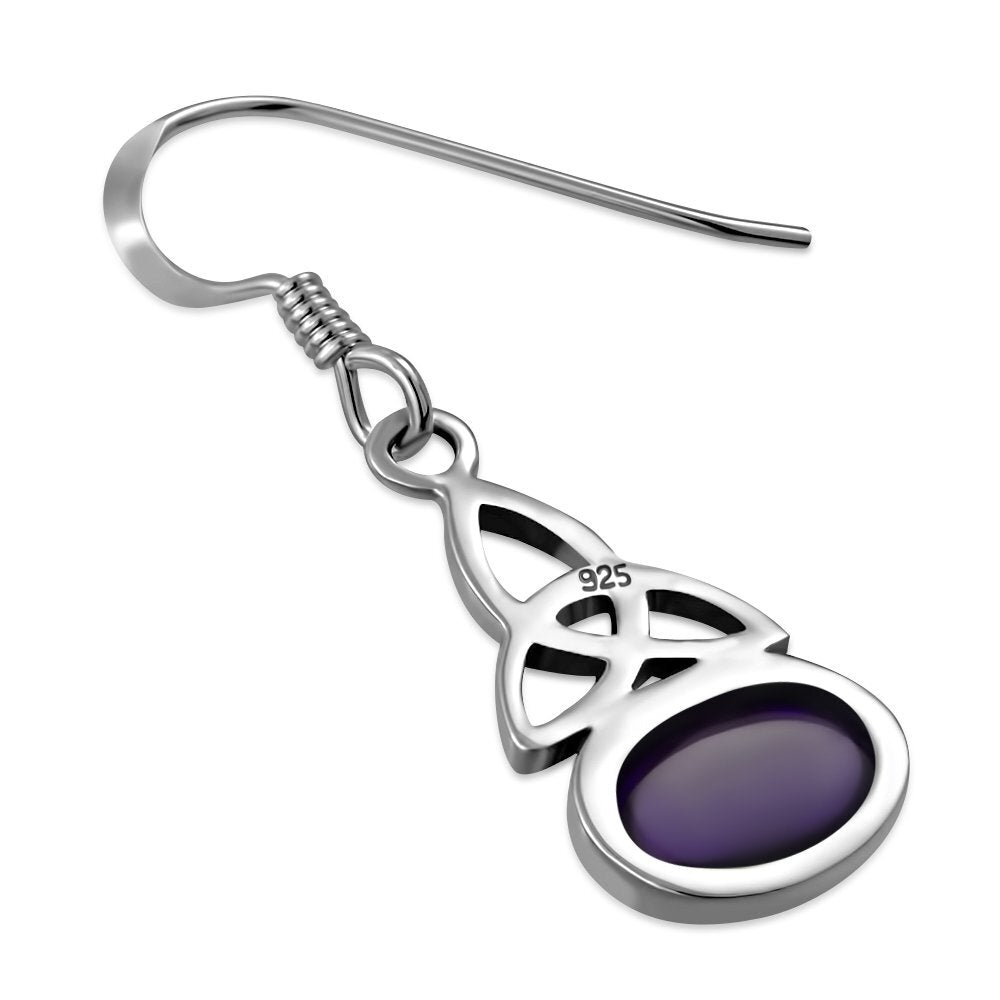 Triquetra Earrrings - Simple Trinity with Amethyst