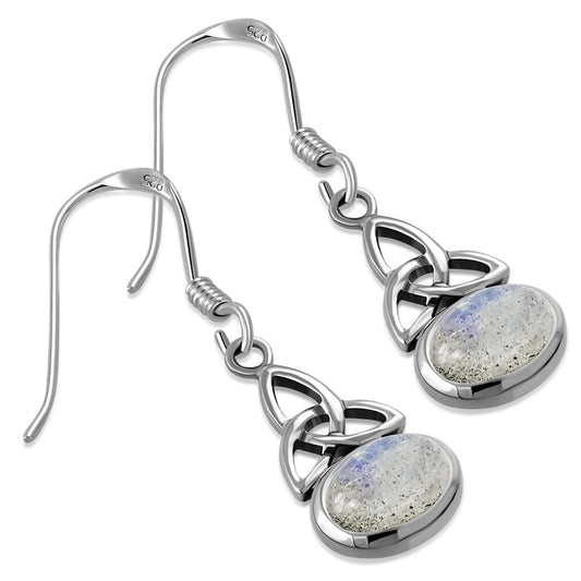 Triquetra Earrrings - Simple Trinity Knot with Labradorite