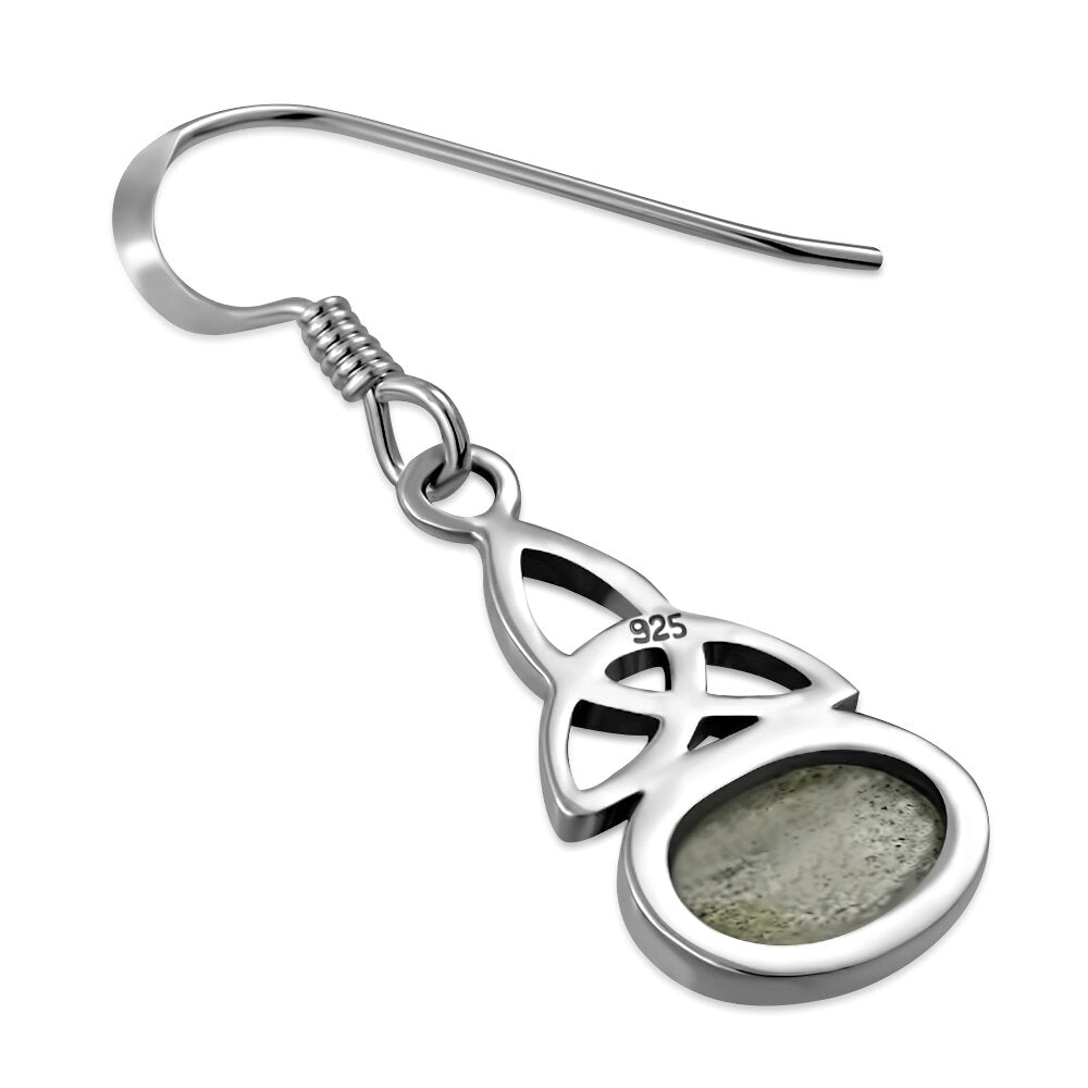 Triquetra Earrrings - Simple Trinity Knot with Labradorite