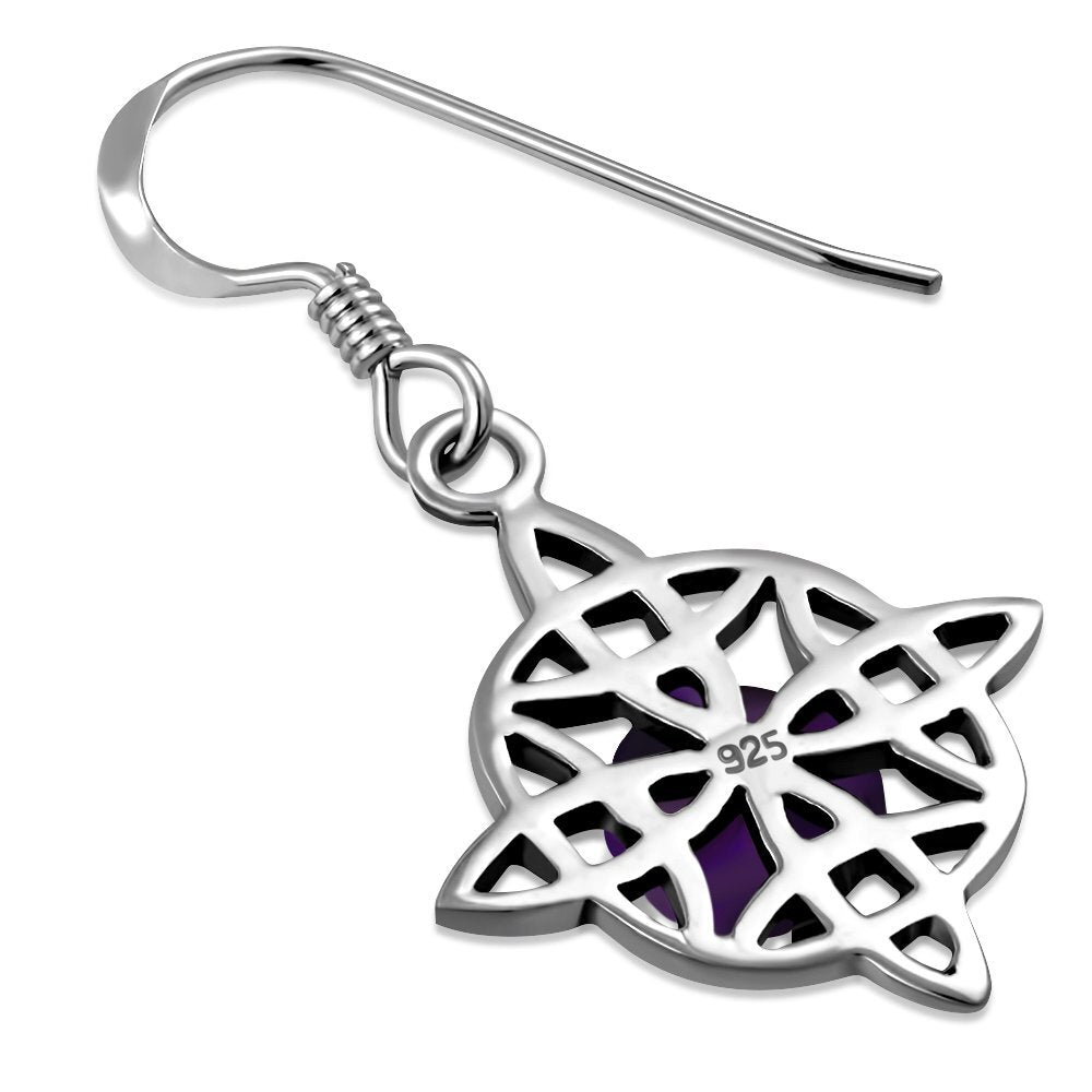 Celtic Knot Earrings - Dara Knot with Amethyst