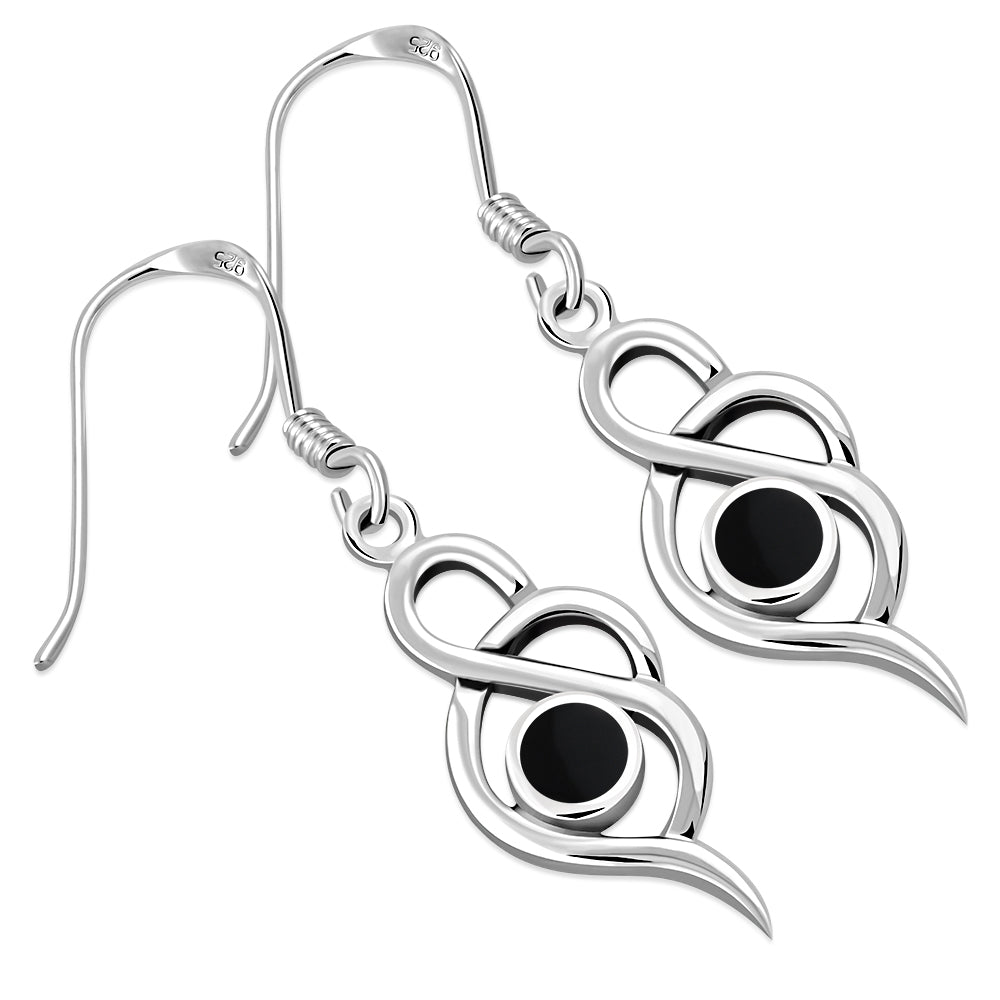 Contemporary Stone Earrings -  Triple Loop with Black Onyx