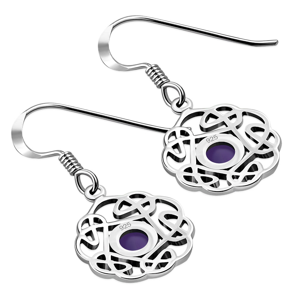 Celtic Knot Earrings - Kells Twist with Amethyst