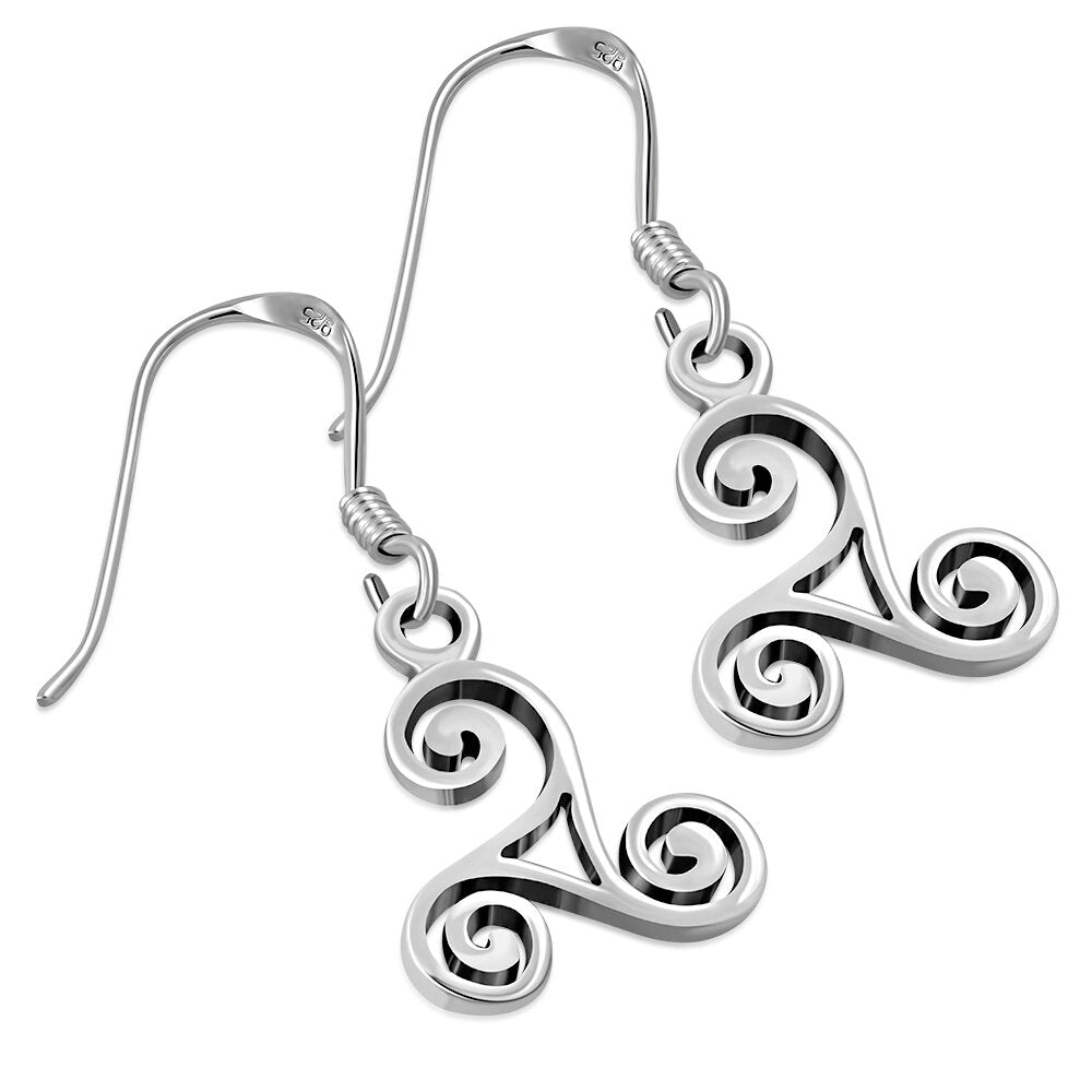 Triskele Earrings - Swirly Arms with Window (Medium)