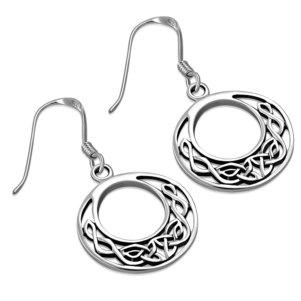 Celtic Knot Earrings -Flat  Half Moon Knot