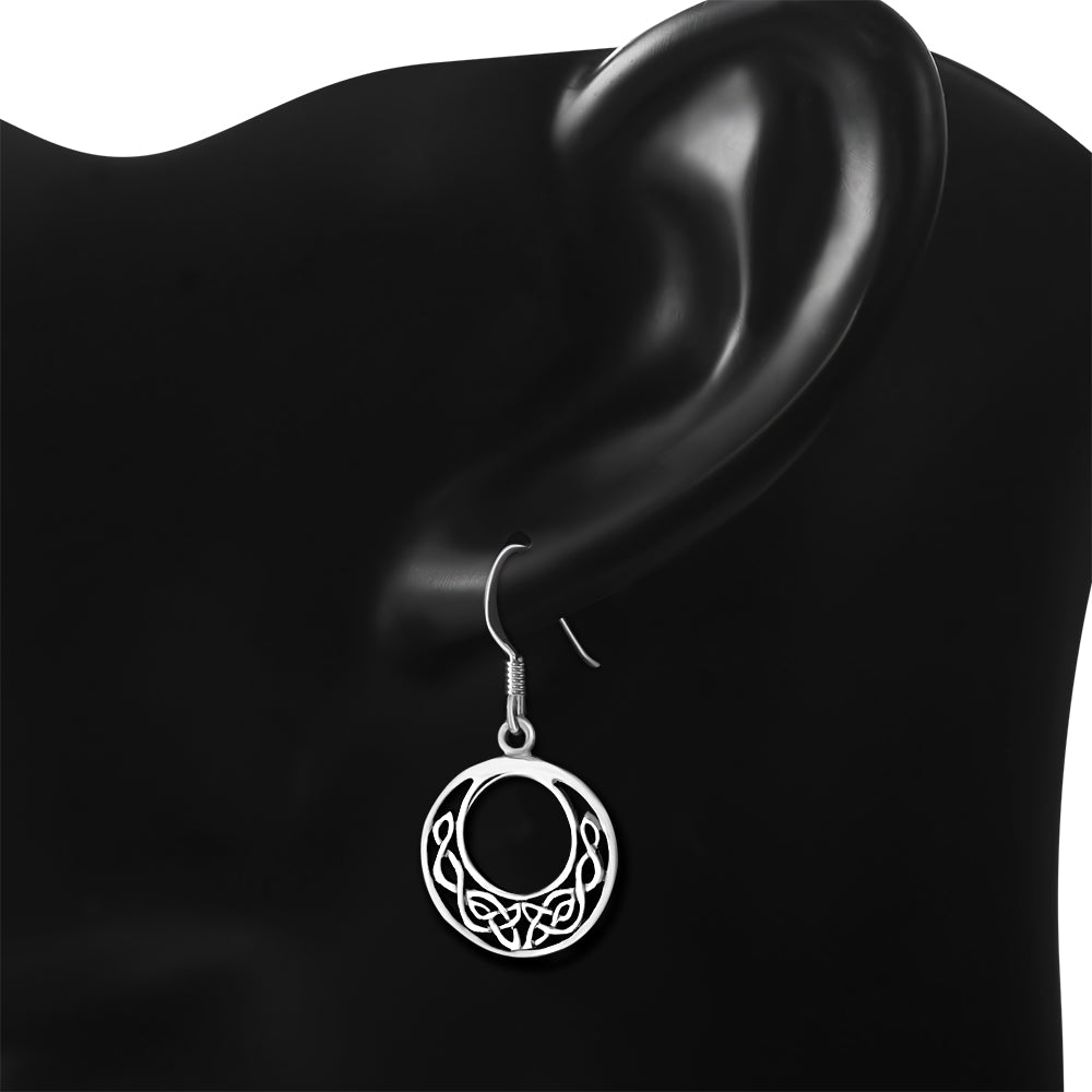 Celtic Knot Earrings -Flat  Half Moon Knot