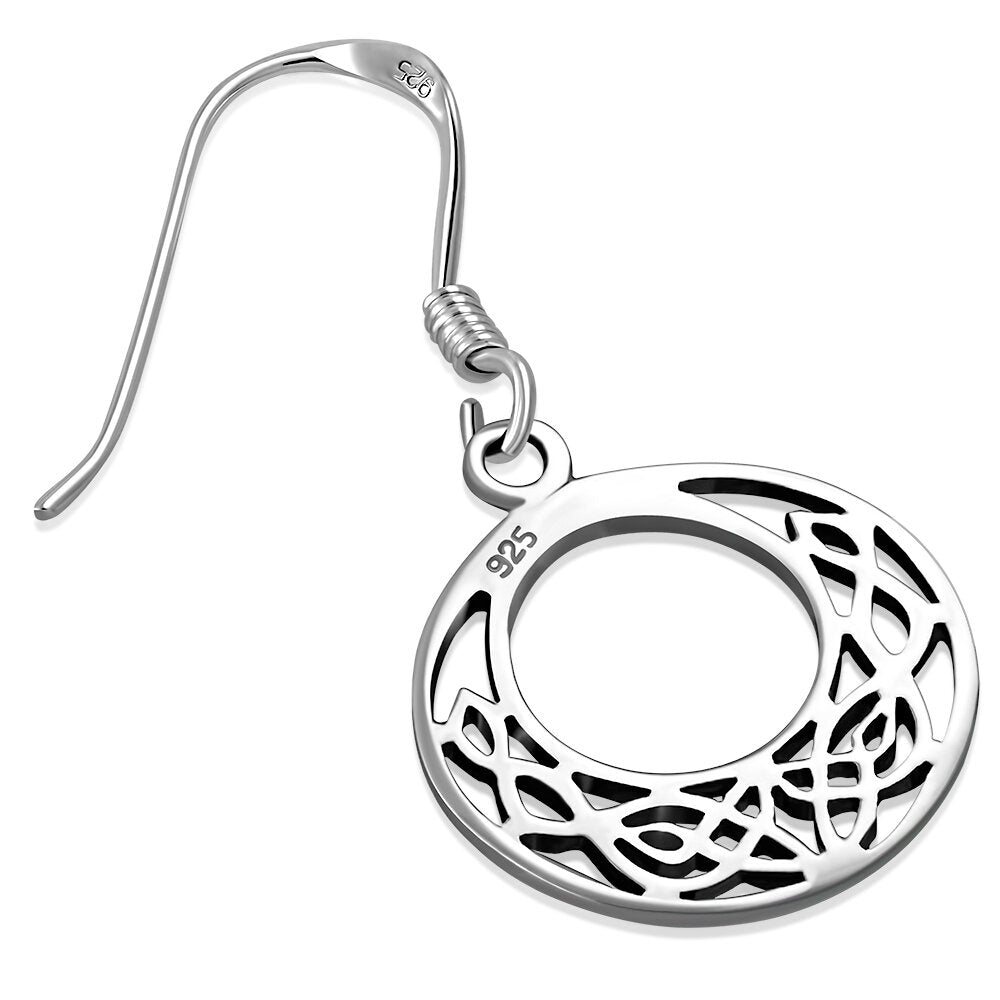 Celtic Knot Earrings -Flat  Half Moon Knot