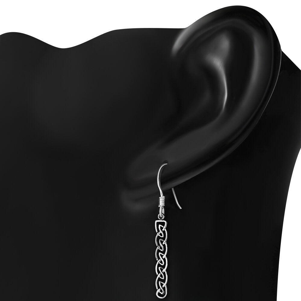 Celtic Knot Earrings - Rectangular Drop Knot