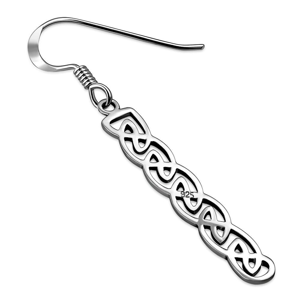 Celtic Knot Earrings - Rectangular Drop Knot