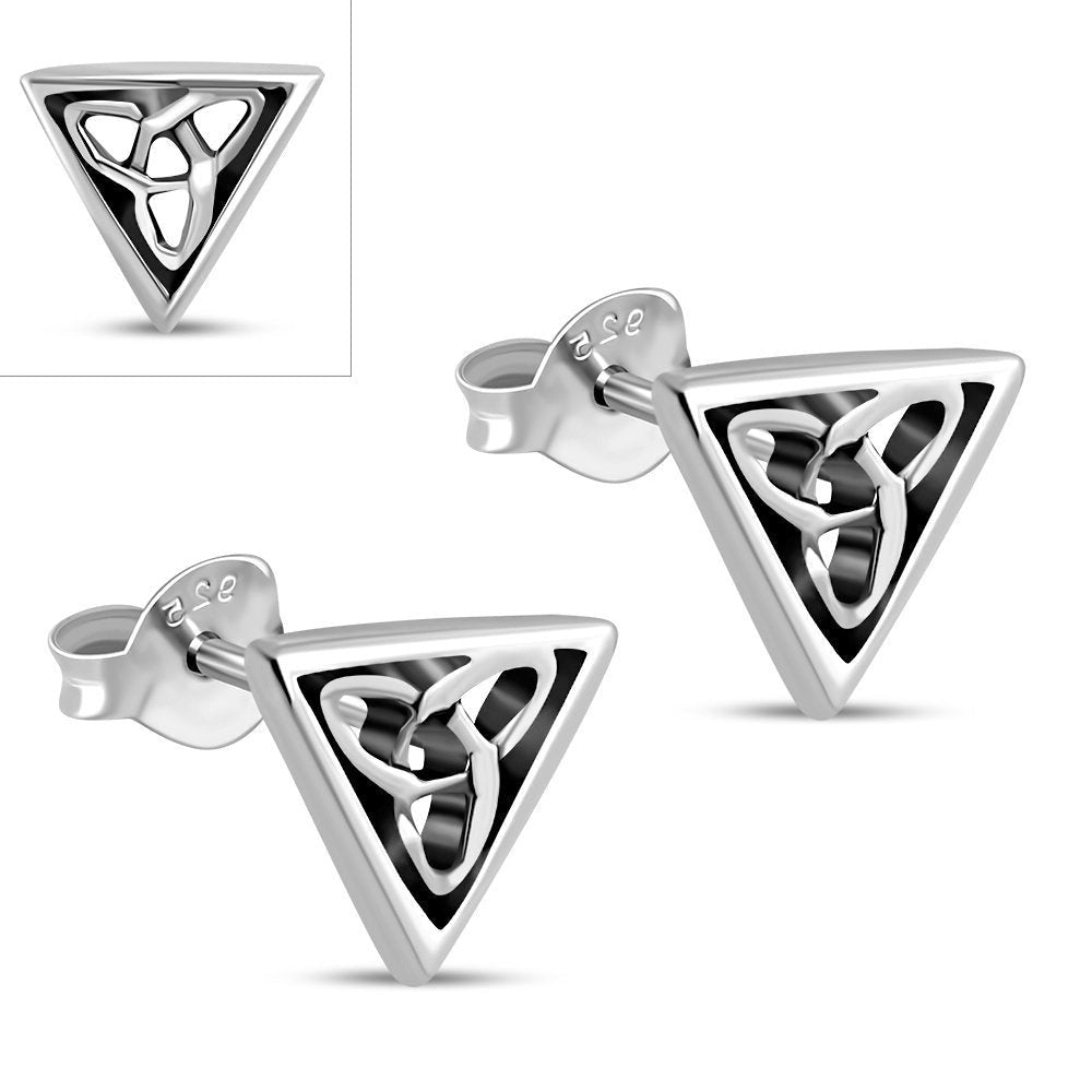 Triquetra Earrings - Triangle Border Wee Studs