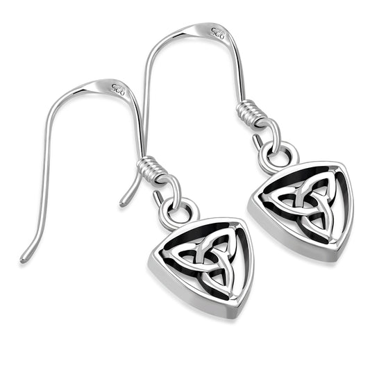 Triquetra Earrings - Downward Framed Trinity (Small)