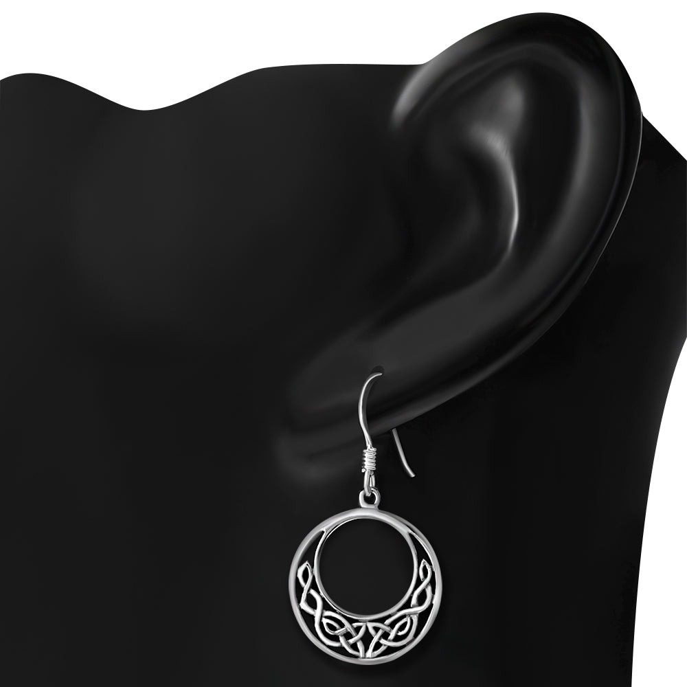 Celtic Knot Earrings -Flat  Half Moon Knot