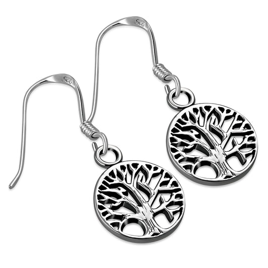 Tree of Life Earrings - Oak in Circle (Small)