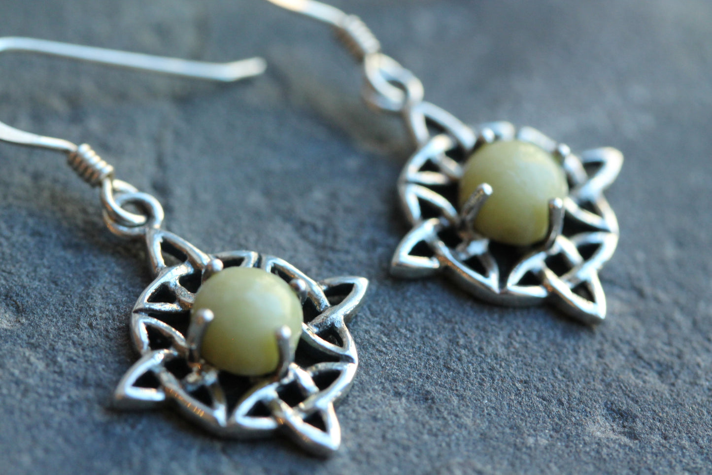 Scottish Marble Earrings - Quarternary Knot