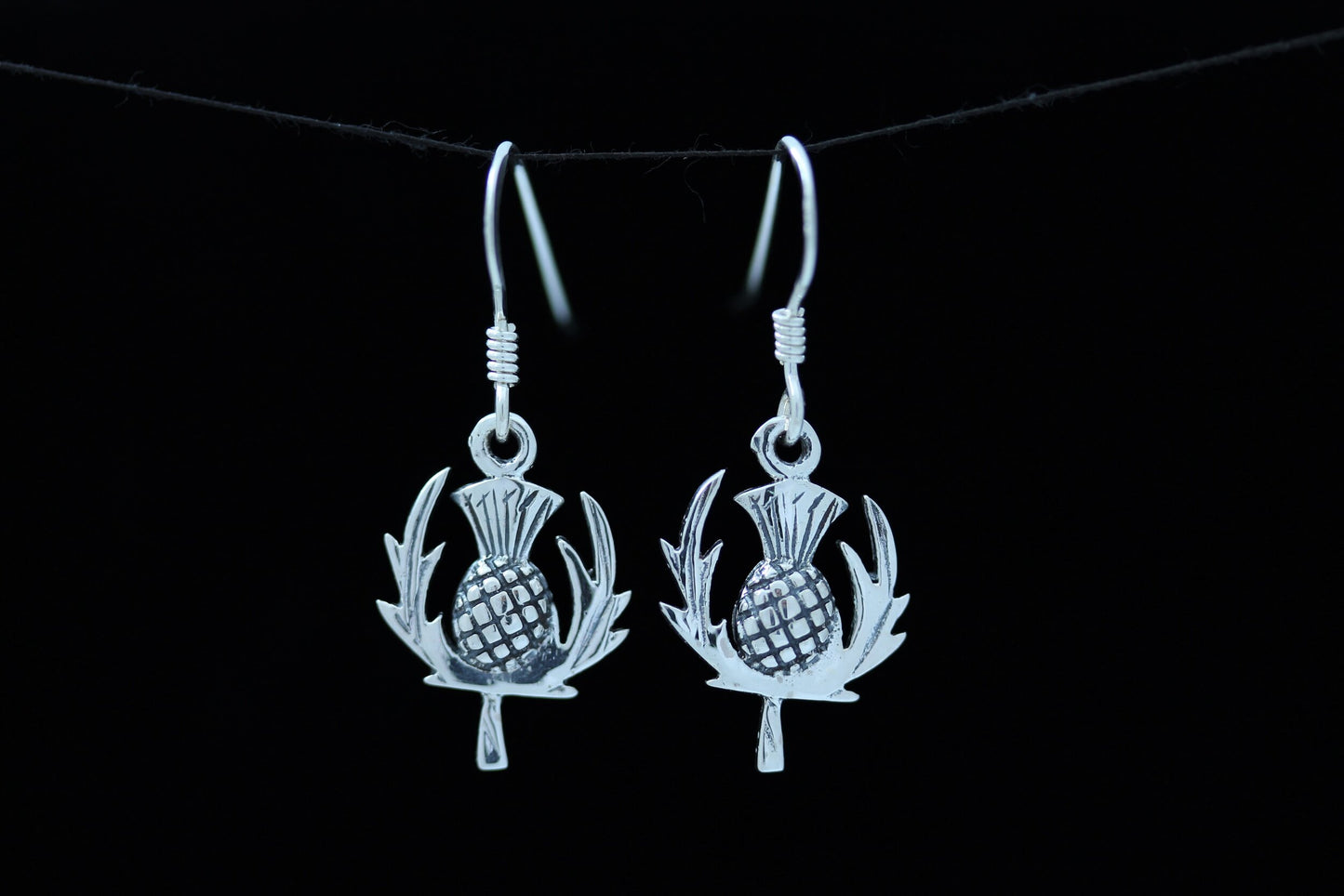 Scottish Thistle Earrings - Winged Leaves