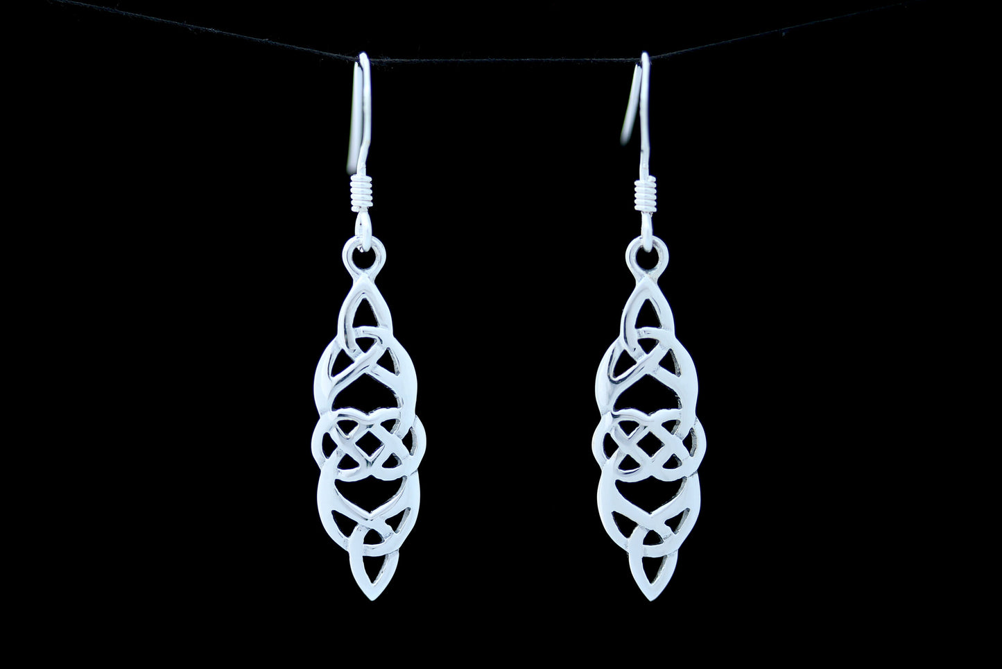 Triquetra Earrings - Double Trinity Drop