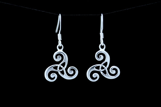 Triskele Earrings - Trinity Spiral