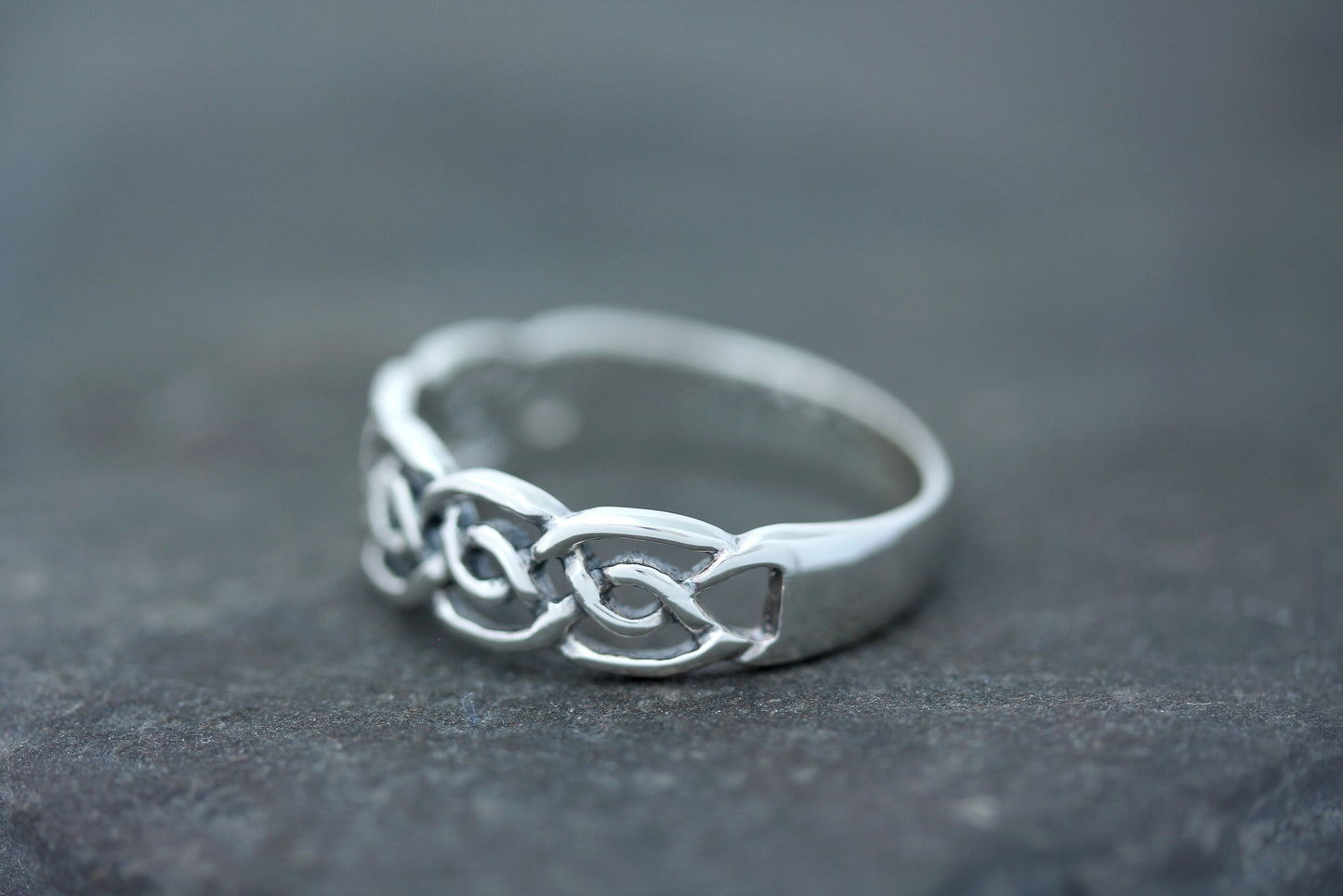 Celtic Knot Ring - Half Band Open Plait