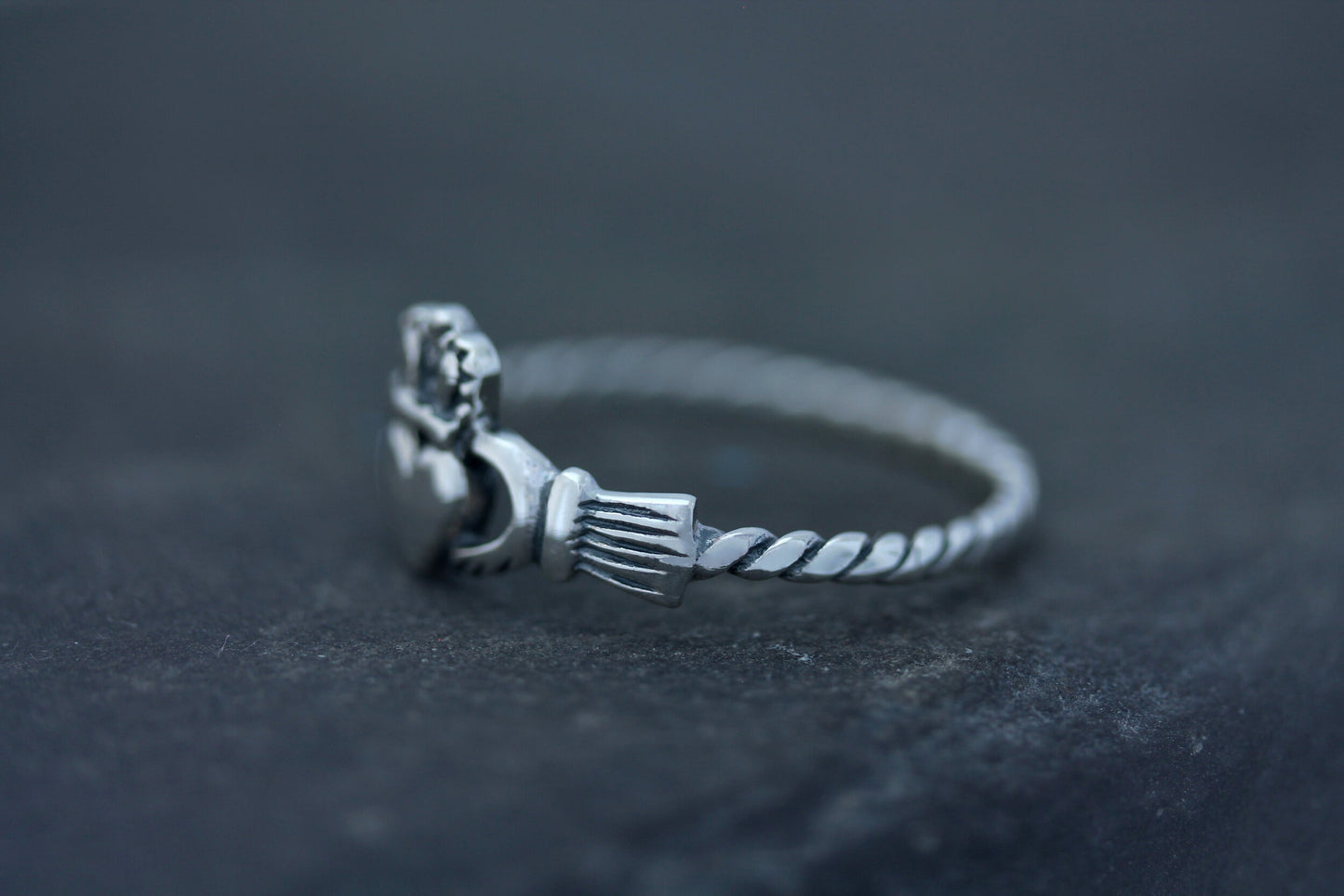 Claddagh Ring - Royal Crown with Plaited Band