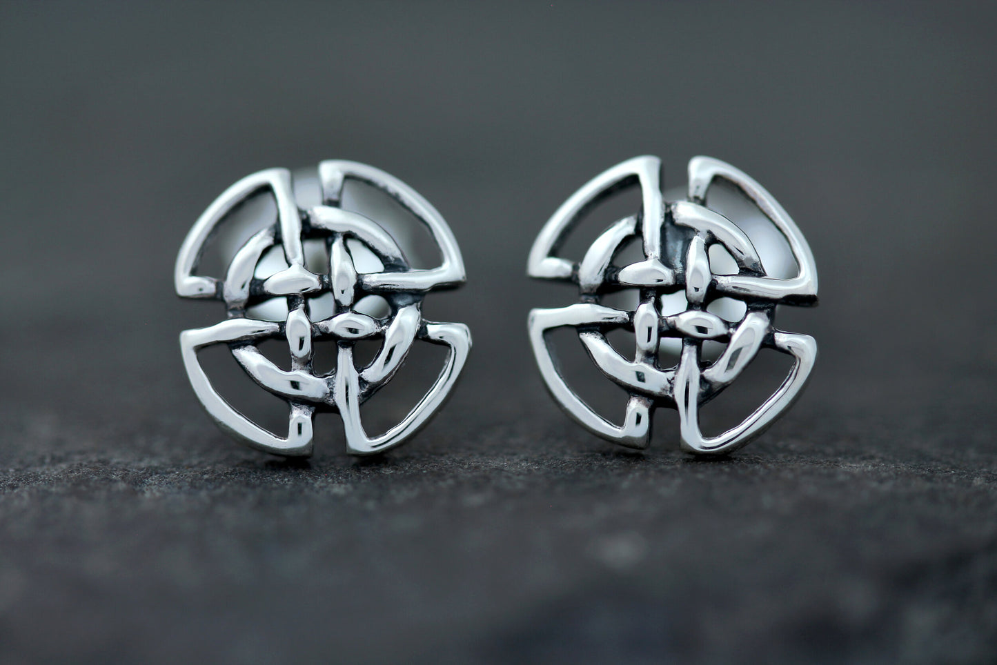 Celtic Knot Earrings - Quaternary Shield Studs