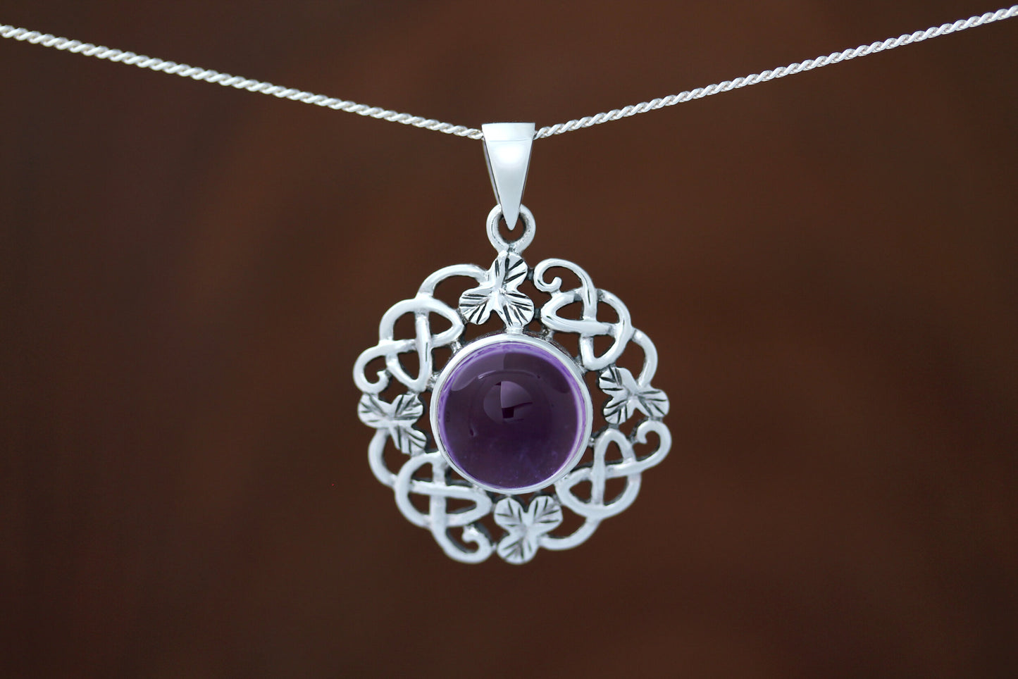 Celtic Stone Pendant - The Knot with Amethyst
