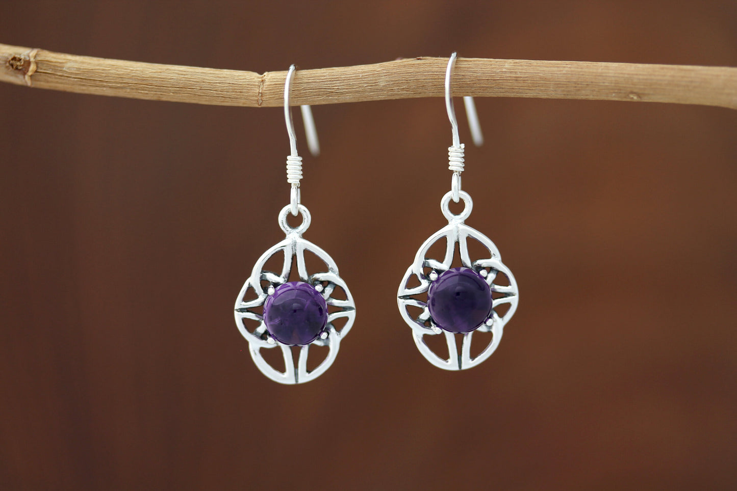 Celtic Knot Earrings - Four Seasons with Amethyst