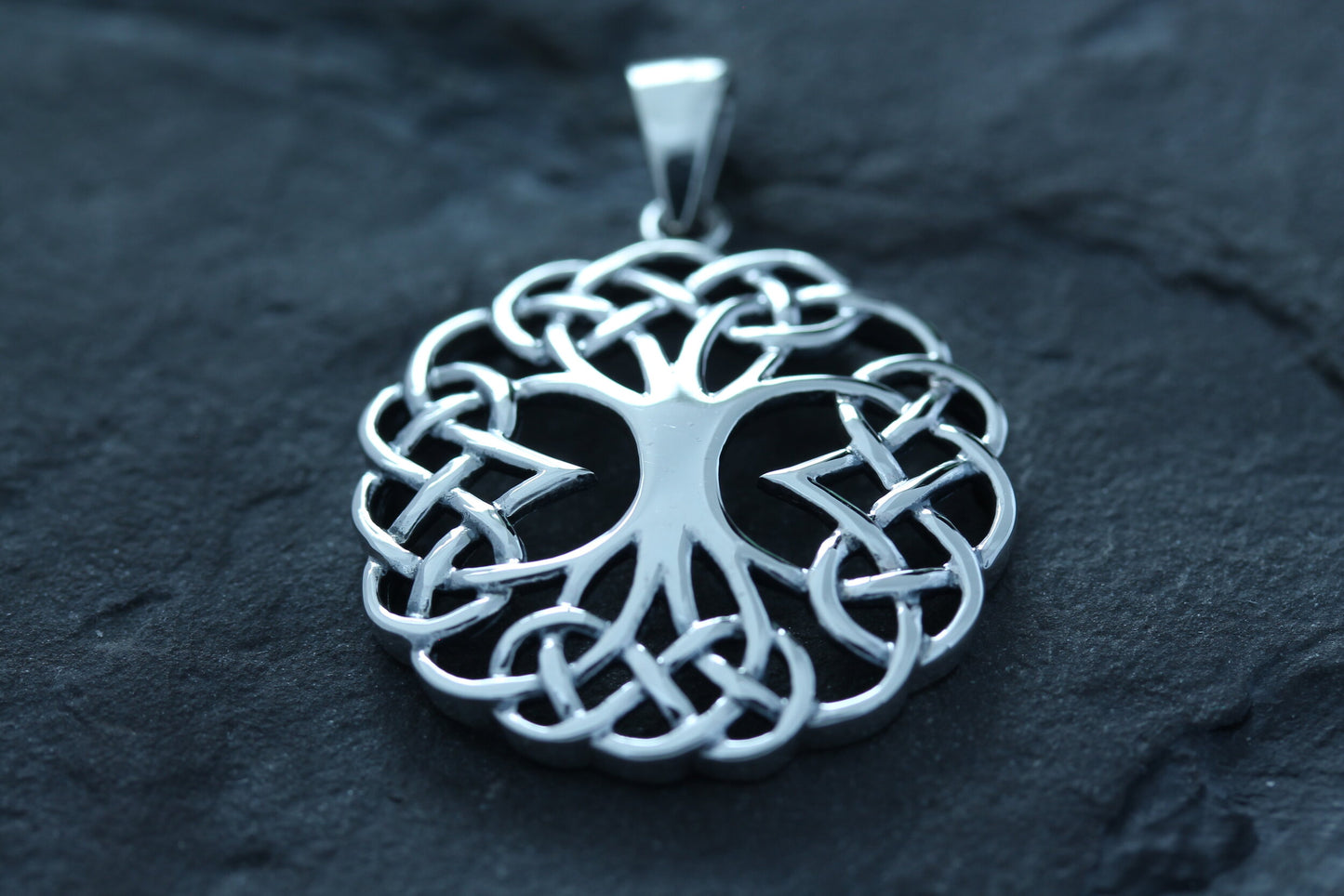 Tree of Life Pendant - Celtic Crown and Roots