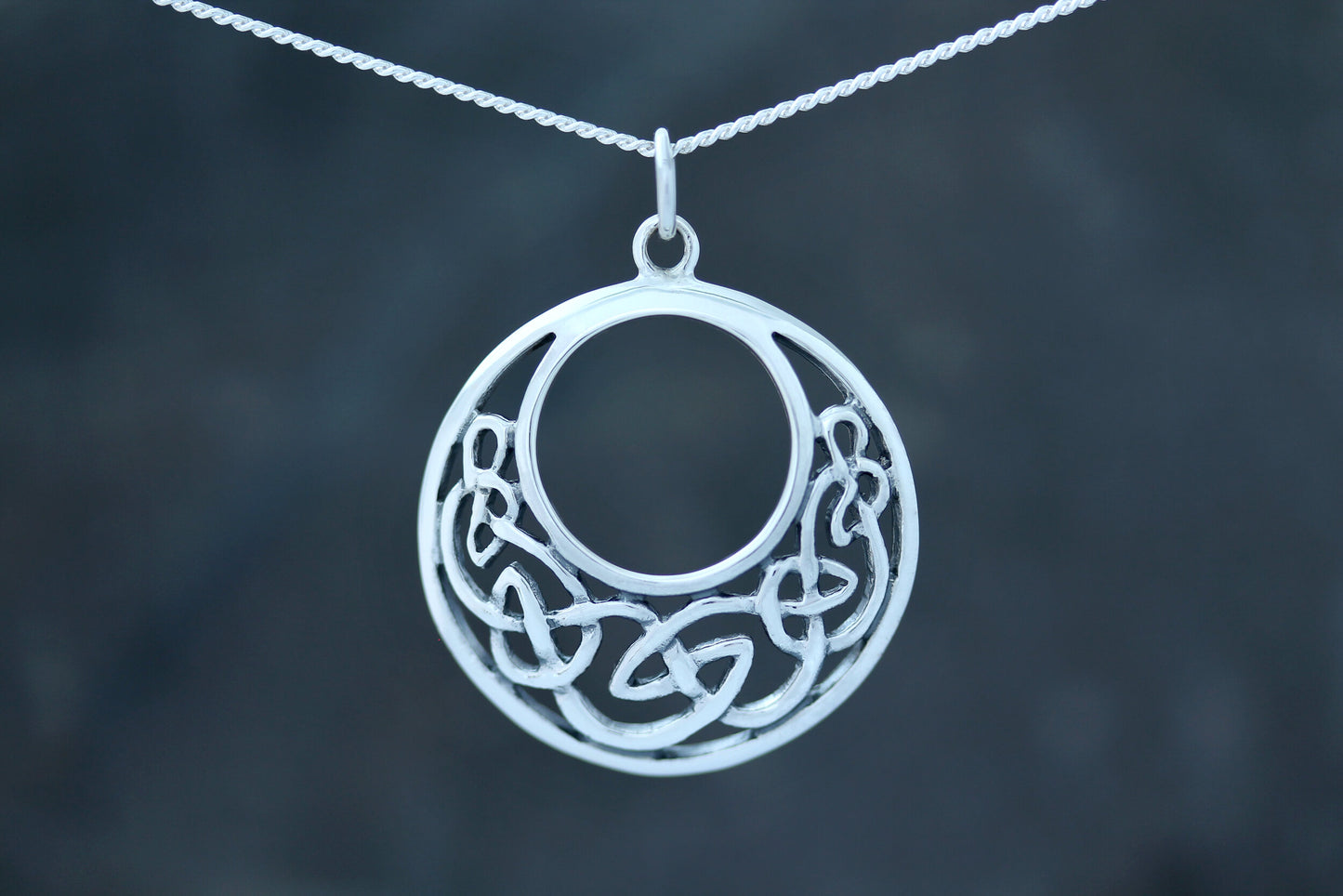 Celtic Knot Pendant - Rounded Half Moon Kells Knot