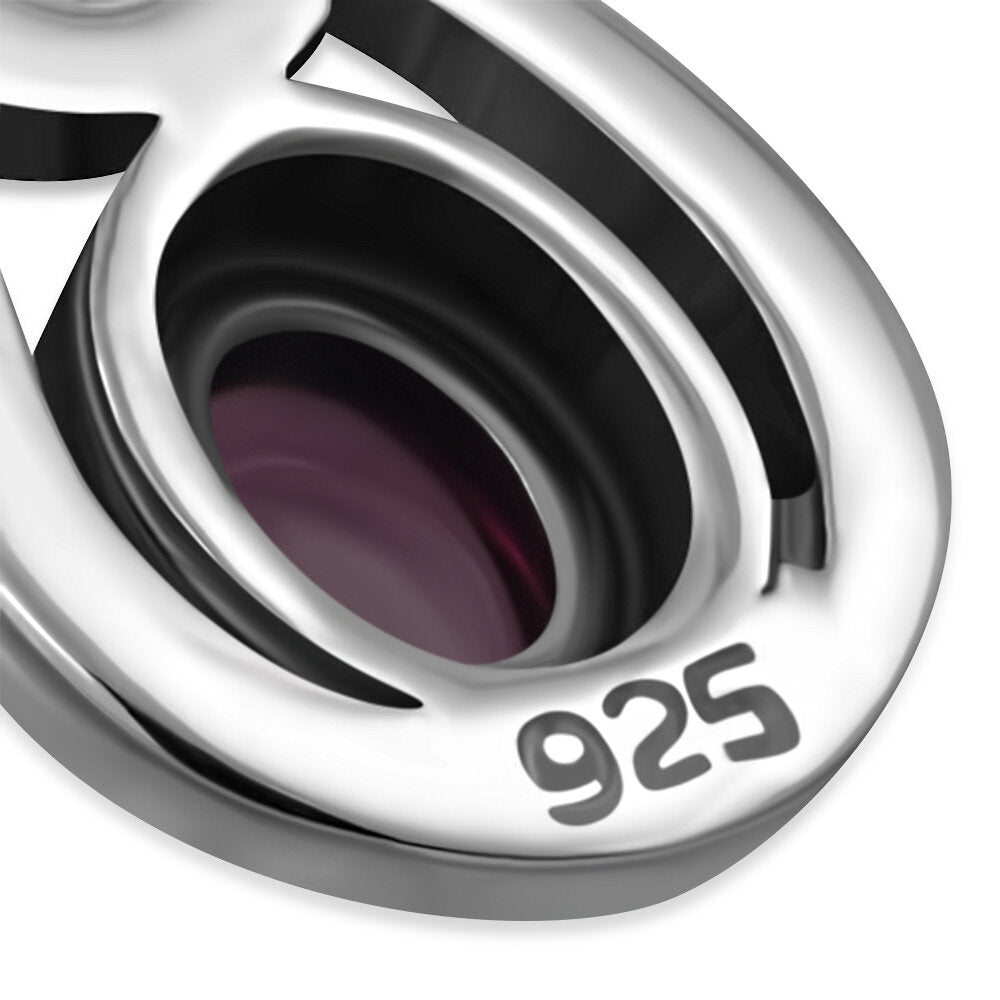 Celtic Stone Pendant- Interlocked Arms with Red Garnet