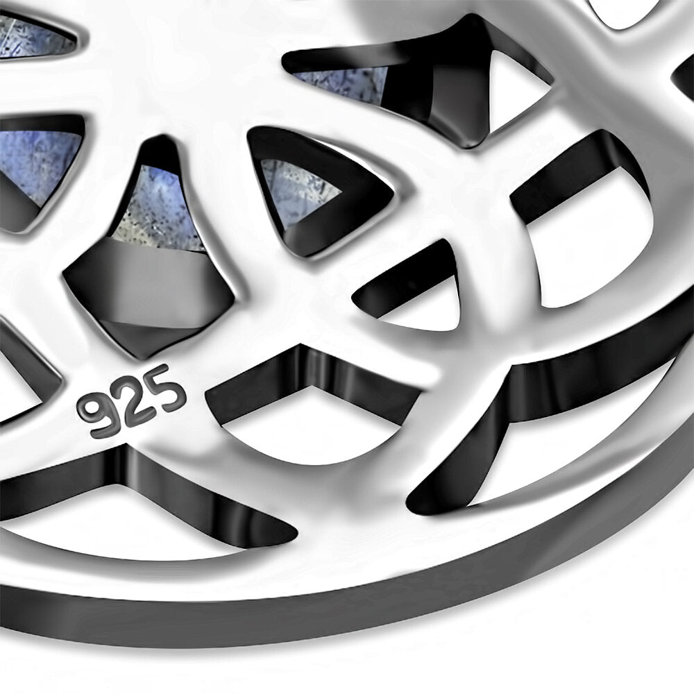 Celtic Stone Pendant - Flower Knot with Labradorite