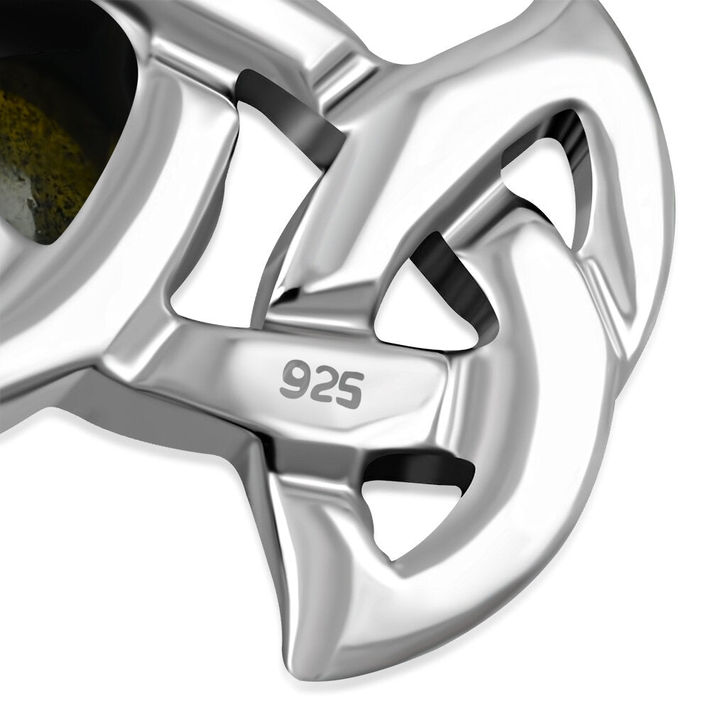 Celtic Stone Pendant - Triple Trinity with Round Labradorite