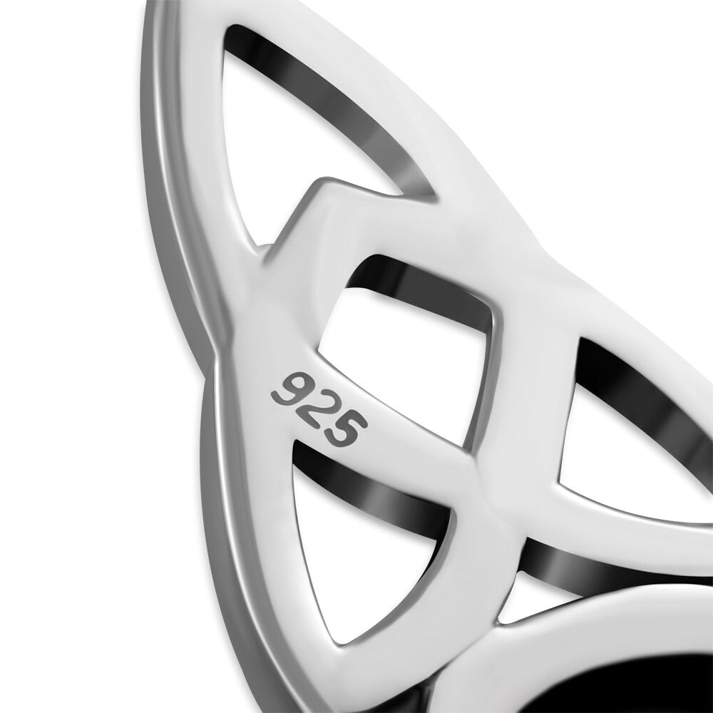 Celtic Stone Pendant-Elongated Trinity knot with Moonstone