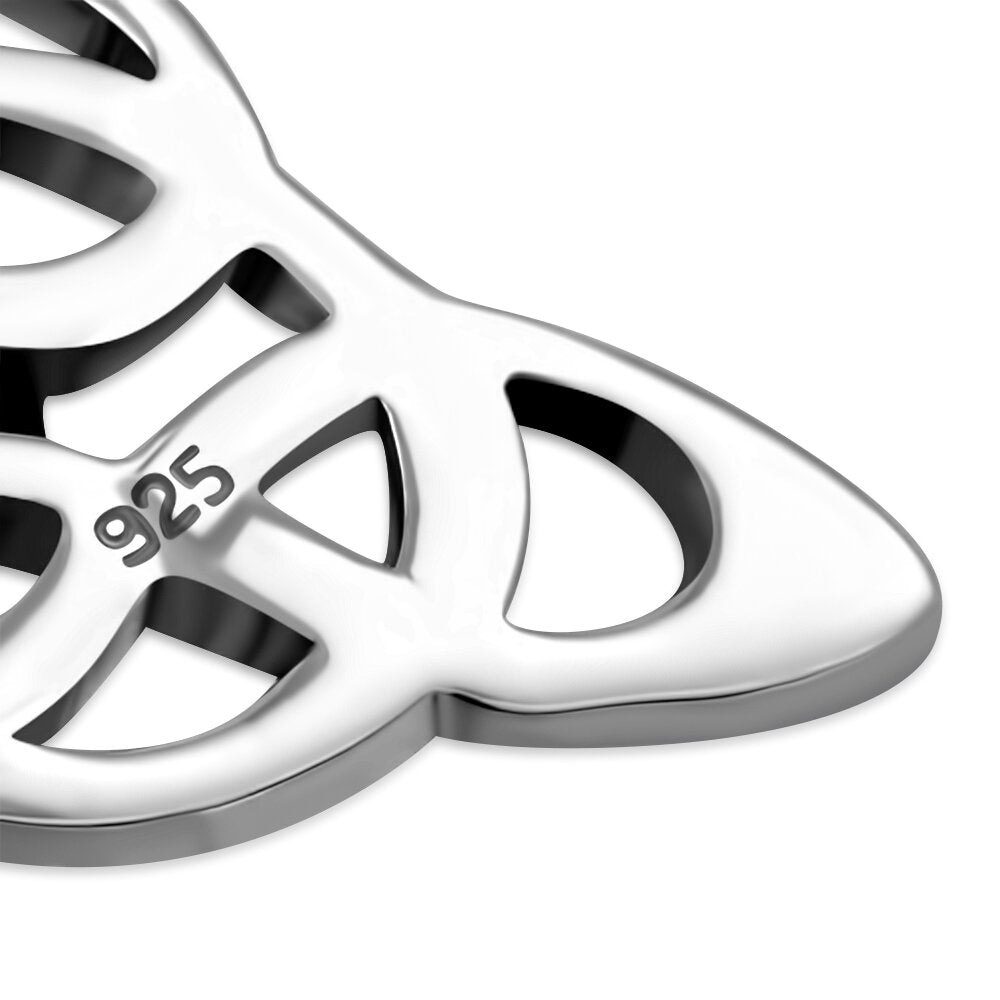 Triquetra Stone Pendant - Knotted Trinity with Red Garnet