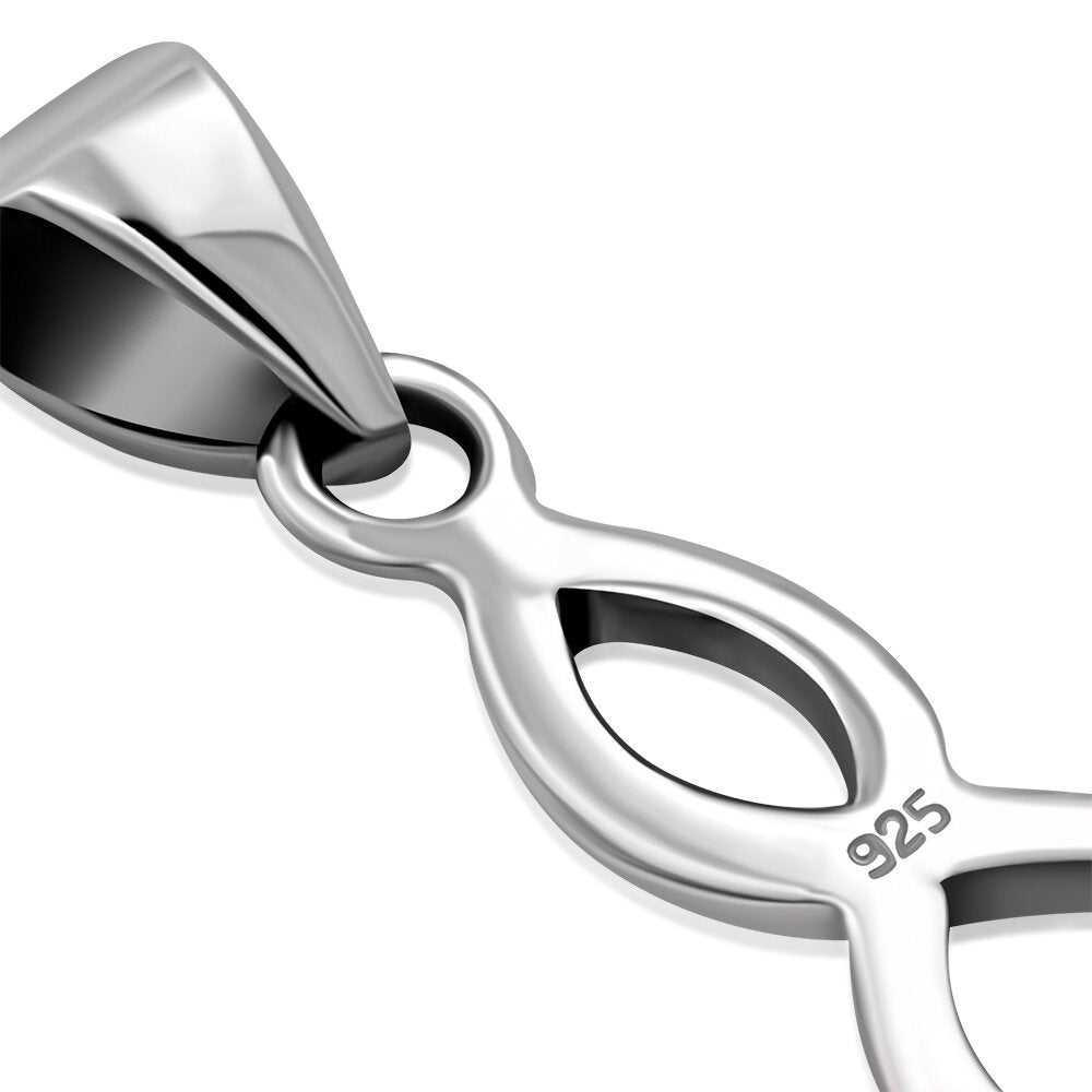 Celtic Stone Pendant- Looped Triquetra with Amethyst