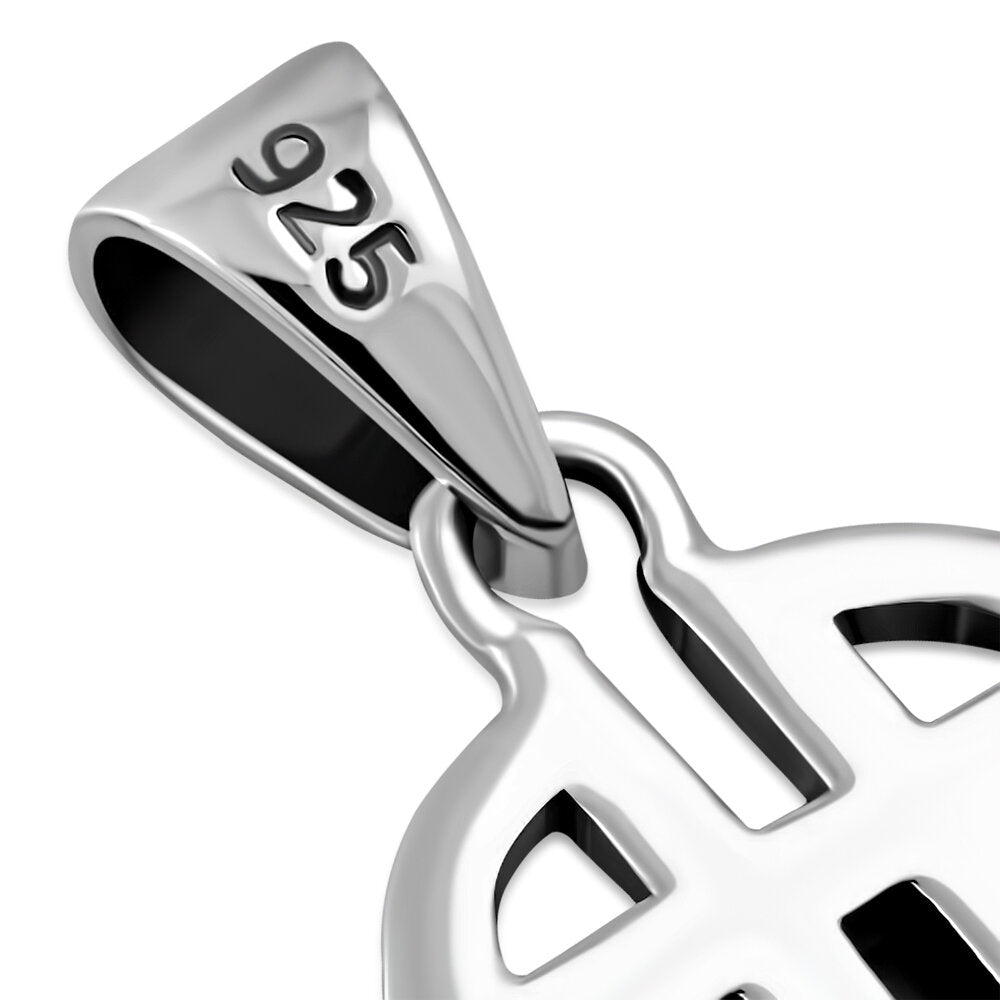 Celtic Stone Pendant - Quaternary Knot with Red Garnet