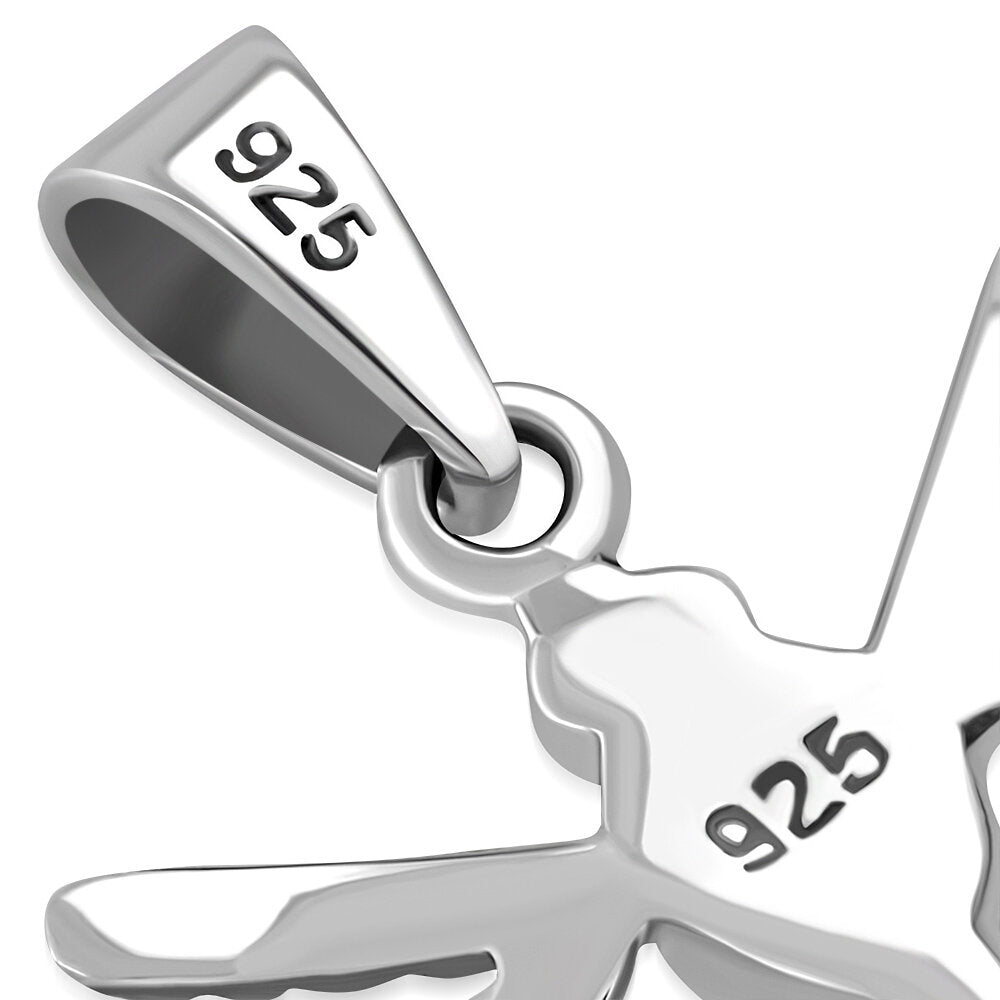 Contemporary Stone Pendant- Dainty Dragonfly with Black Onyx