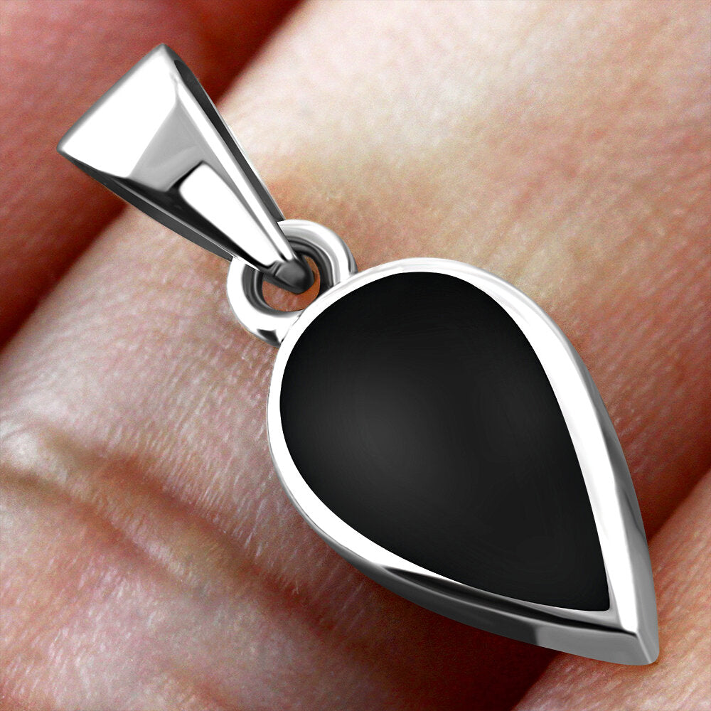 Contemporary Stone Pendant- Wee Drop with Black Onyx