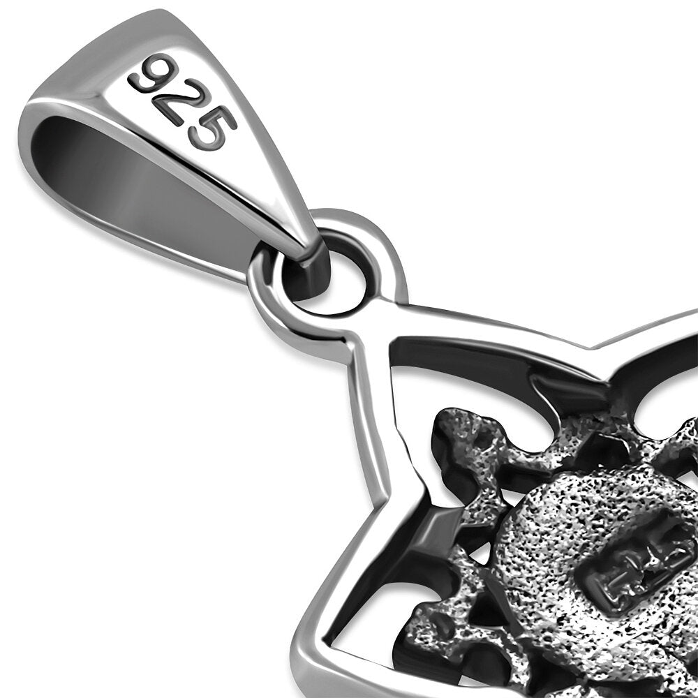 Contemporary Stone Pendant-Flower with Lace Petals with Black Onyx