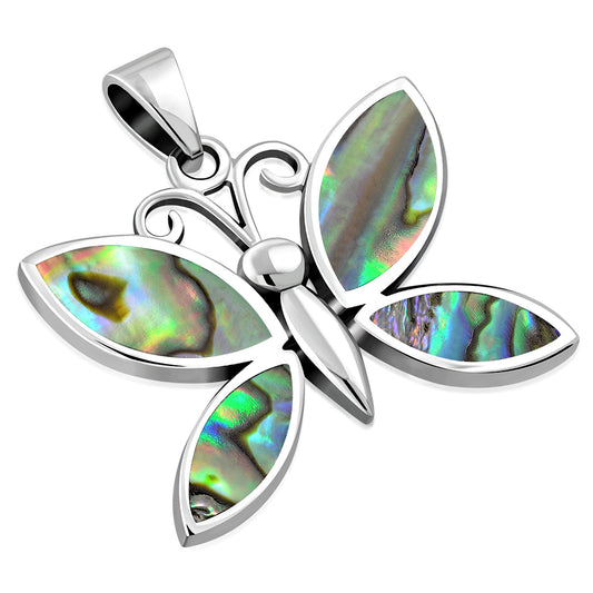 Abalone Pendant - Broad Butterfly