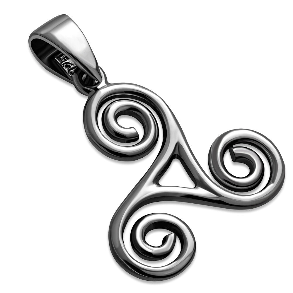 Triskele Pendant - Swirly Arms with Window (Medium)