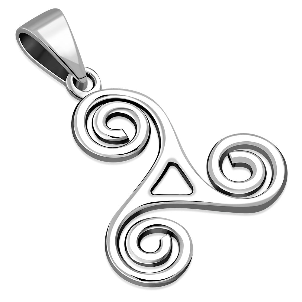 Triskele Pendant - Swirly Arms with Window (Medium)