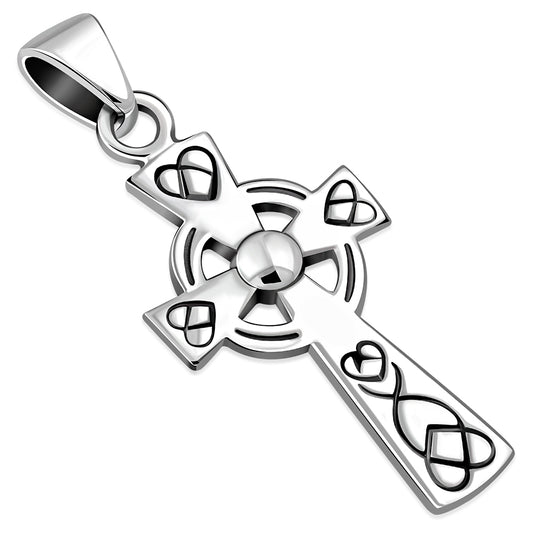Celtic Cross Pendant - Looped Heart