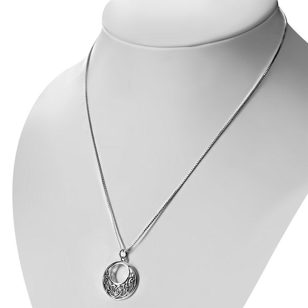 Celtic Knot Pendant - Rounded Half Moon Kells Knot