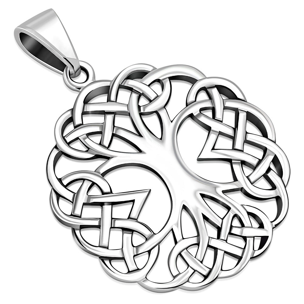 Tree of Life Pendant - Celtic Crown and Roots