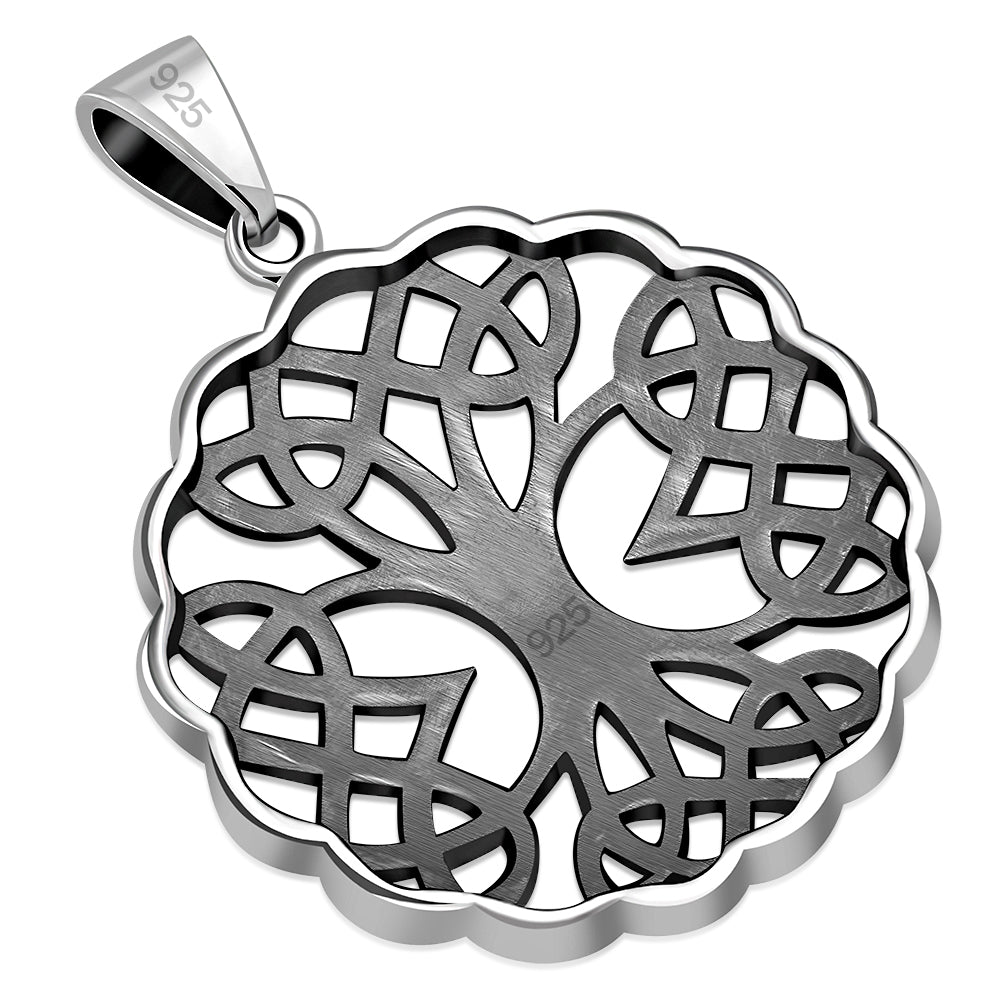 Tree of Life Pendant - Celtic Crown and Roots