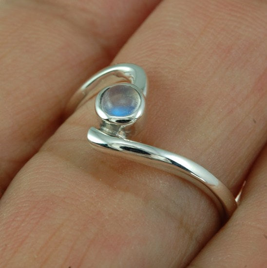 Contemporary Stone Ring- Wave with Moonstone