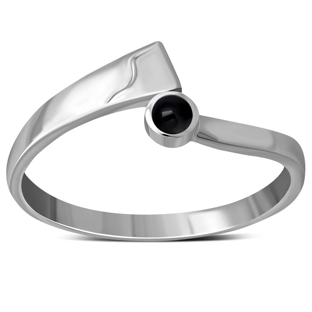 Contemporary Stone Ring- Asymmetrical Collar with Black Onyx
